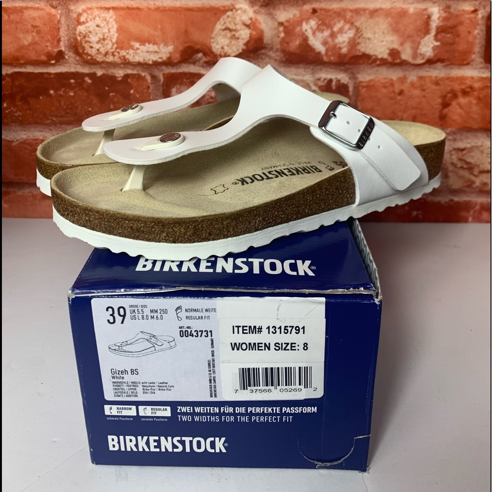 Women’s Birkenstock Gizeh BS Sandals WHITE Size 8